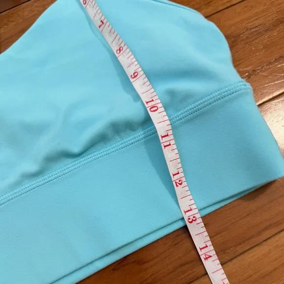 Women Lululemon Flow Y Nulu Longline Bra Light Support A–C Cups Cyan Blue Size 8 - Picture 6 of 7